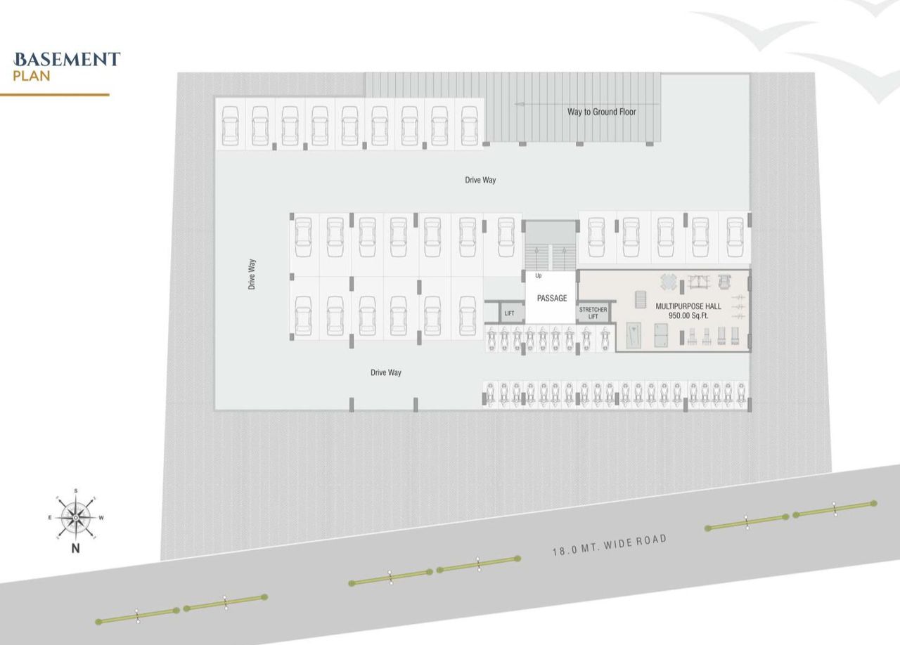 Basement Plan of real estate project Hari Darshan Prime located at Chhani, Vadodara, Gujarat